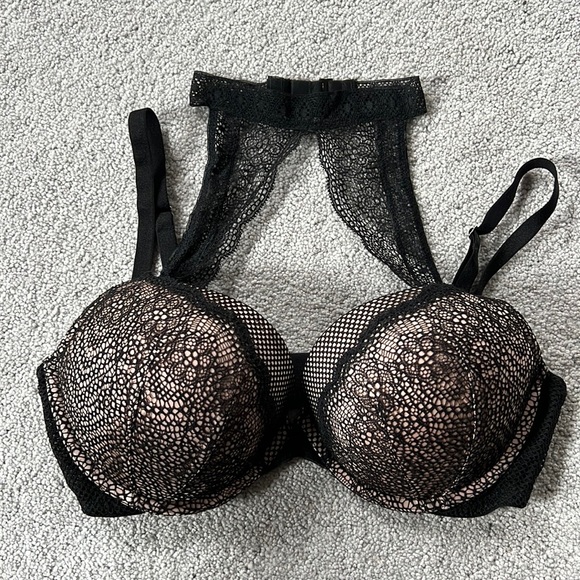 Soutien-gorge Push-up Victoria's Secret - Noir Dentelle - Taille 34C - Occasion TB